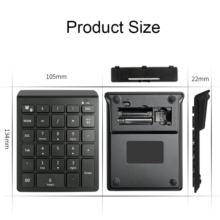 BT302 28 Keys Laptop Mini Wireless Keyboard, Spec: 2.4G (Black)