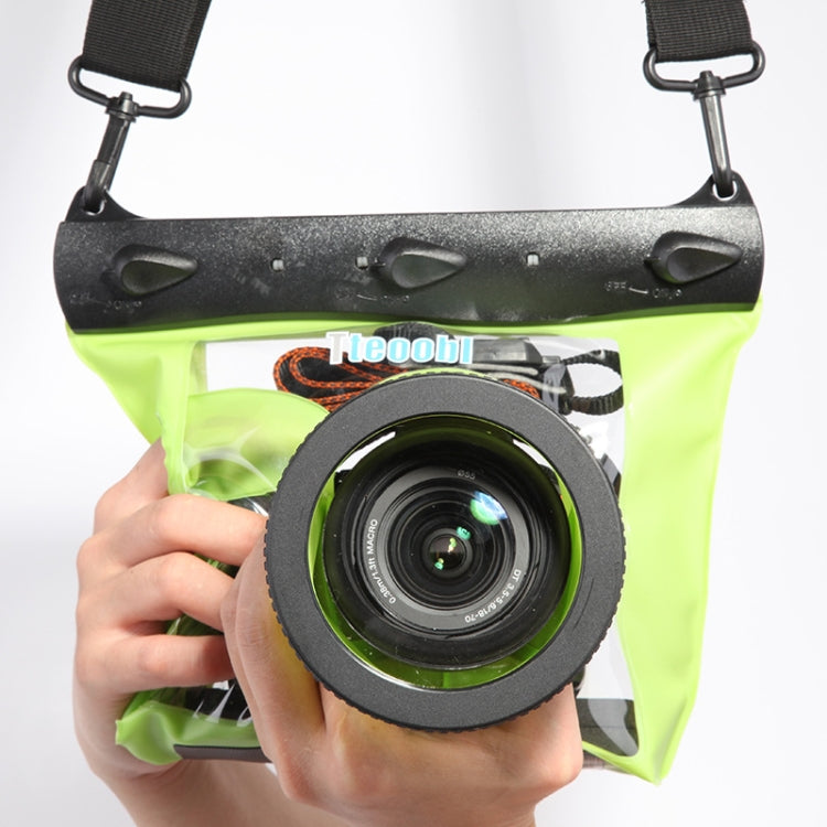 Tteoobl  20m Underwater Diving Camera Housing Case Pouch  Camera Water-resistant Dry Bag, Size: L(Green)