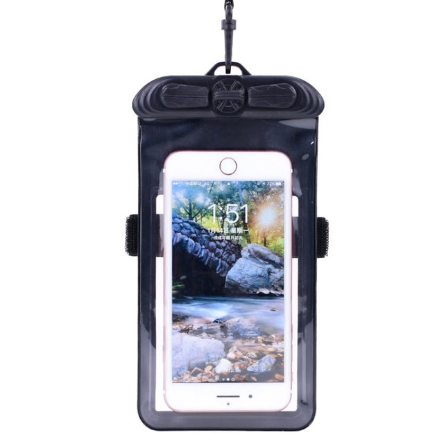 Tteoobl Diving Phone Water-resistant Bag Can Be Hung Neck Or Tied Arm, Size: Large(Black)