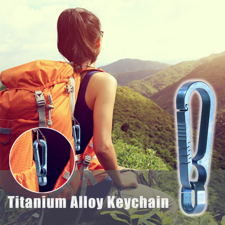 Men Titanium Alloy Keychain Car Key Waist Hanging(Blue)