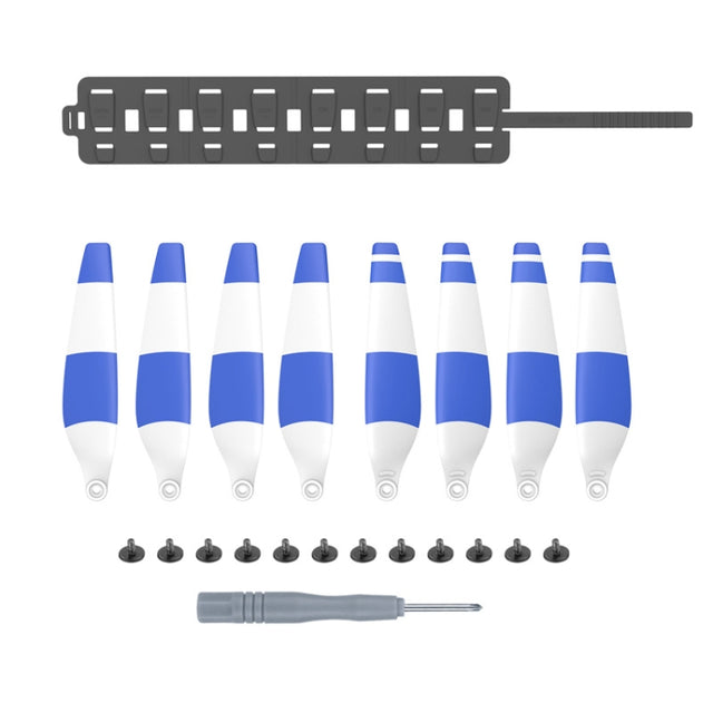Sunnylife MM3-SN443 For Mini 3 Pro Propeller Blades + Silicone Folding Storage Bag(Blue Strip+Gray Bag)