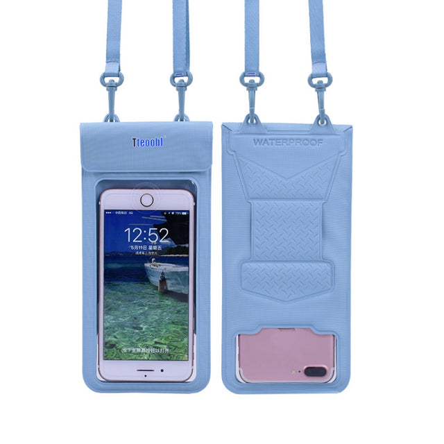 Tteoobl  30m Underwater Mobile Phone Water-resistant Bag, Size: Large(Gray Blue)