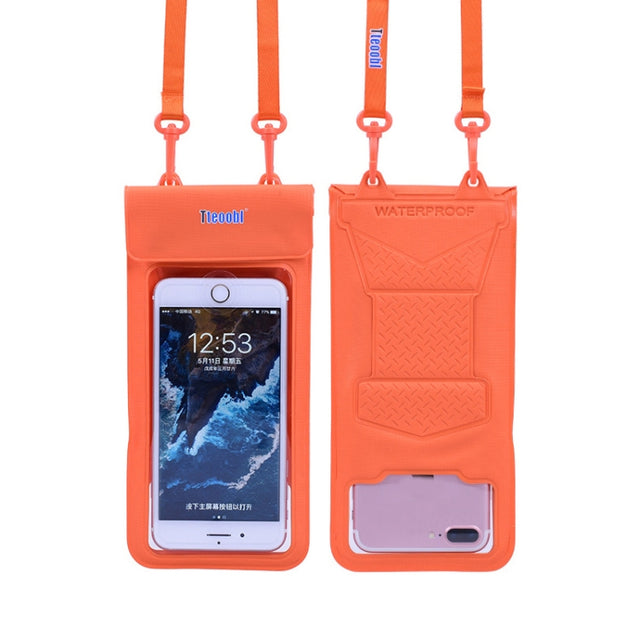 Tteoobl  30m Underwater Mobile Phone Water-resistant Bag, Size: Large(Orange)
