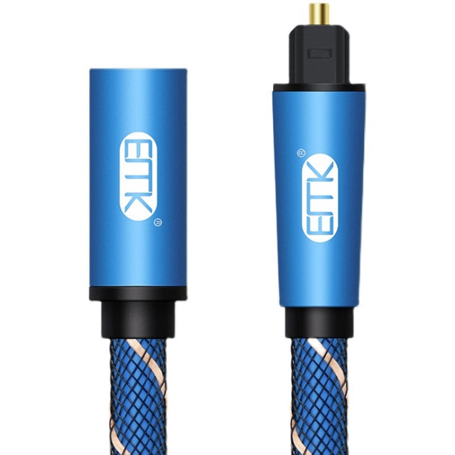 EMK Male To Female SPDIF Paired Digital Optical Audio Extension Cable, Cable Length: 1m (Blue)