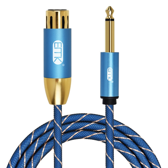 EMK KN603 2Pin 6.5mm Canon Line Balanced Audio Microphone Line,Cable Length: 0.5m(Blue)