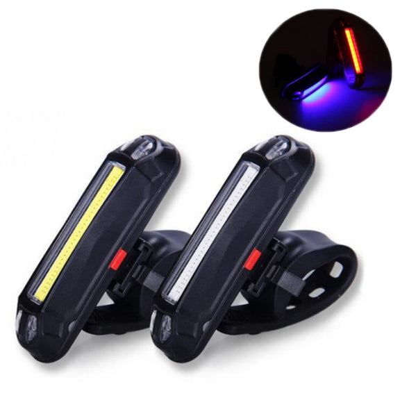 LED Rechargeable Bicycle Warning Strip Tail Light(OPP Red&White Light)