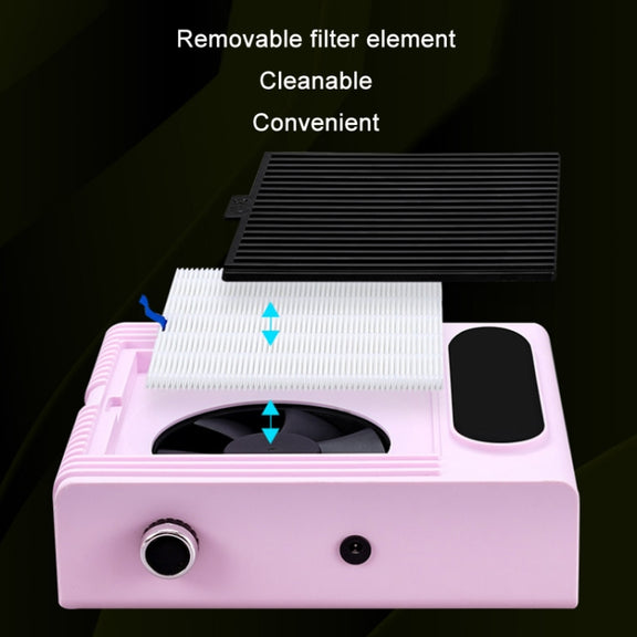 80W Adjustable Speed High Power Nail Vacuum Cleaner, Specification: US Plug (Pink)