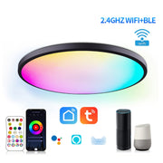 RGBCW Smart Graffiti App Voice Ceiling Light, Voltage: US Standard 110V-130V(Black Frame)
