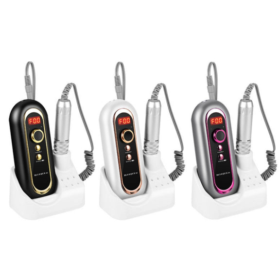 BLUEQUE Plug-in Portable Nail Art Carbon Brush Grinder, Specification: US Plug (White)