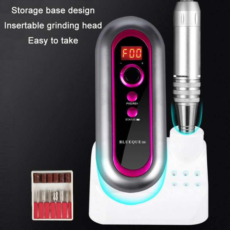 BLUEQUE Plug-in Portable Nail Art Carbon Brush Grinder, Specification: US Plug (White)