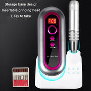 BLUEQUE Plug-in Portable Nail Art Carbon Brush Grinder, Specification: US Plug (White)
