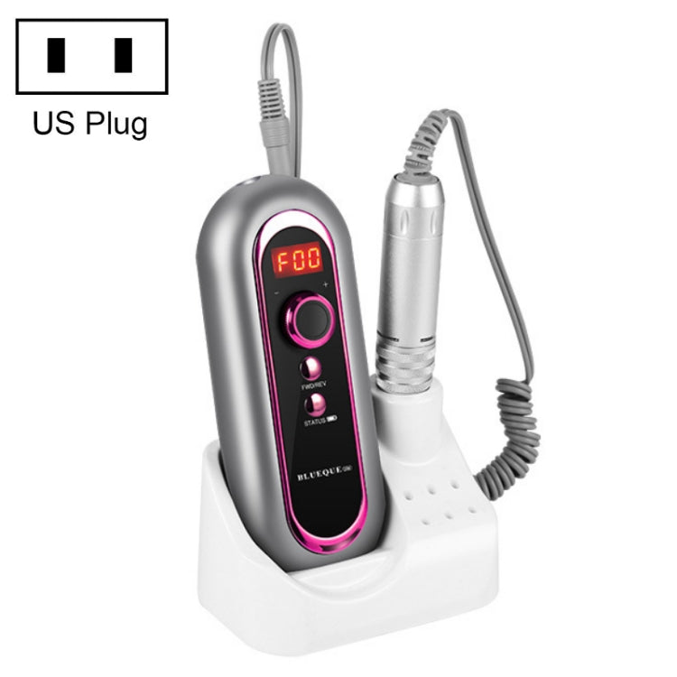BLUEQUE Plug-in Portable Nail Art Carbon Brush Grinder, Specification: US Plug (Gray)
