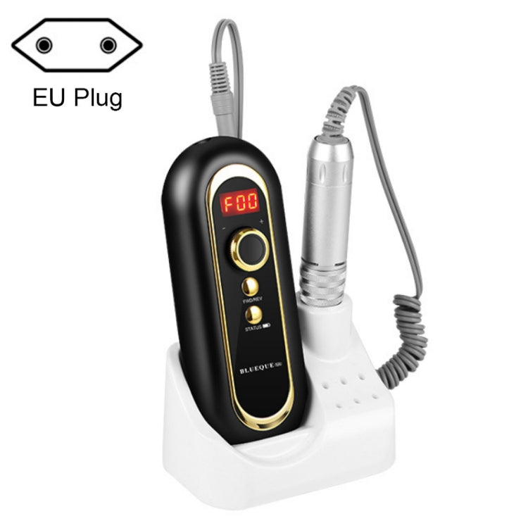 BLUEQUE Plug-in Portable Nail Art Carbon Brush Grinder, Specification: EU Plug (Black)