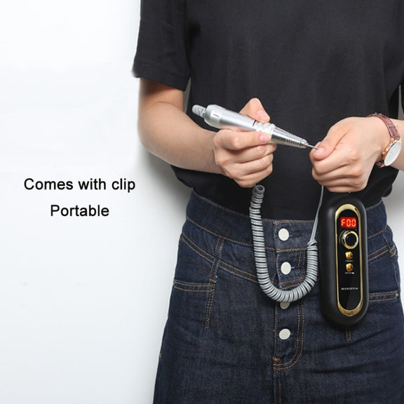 BLUEQUE Plug-in Portable Nail Art Carbon Brush Grinder, Specification: EU Plug (Black)