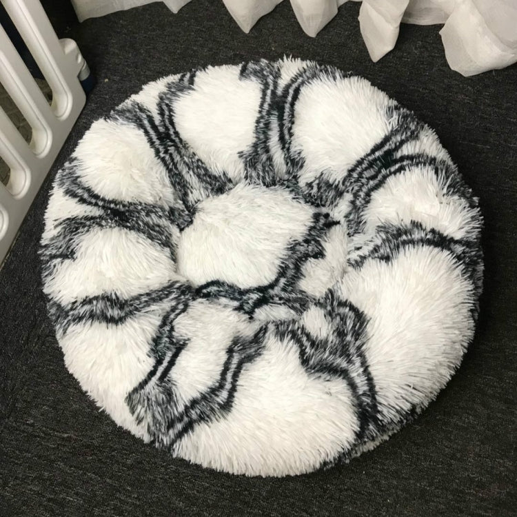 Long-haired Round Pet Kennel Warm Pet Bed, Specification: 60cm(Dark Gray)
