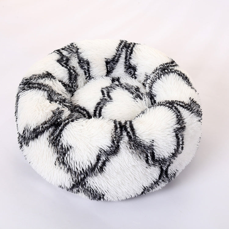 Long-haired Round Pet Kennel Warm Pet Bed, Specification: 60cm(Dark Gray)