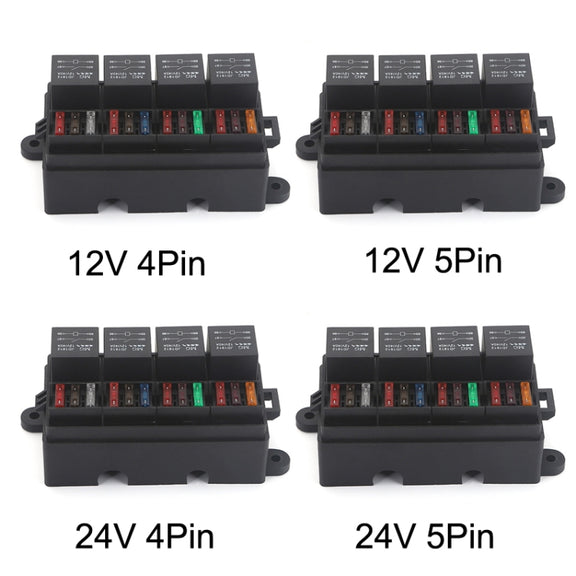 TF008-10 12V 5Pin Relay Car RV Radiography Sound Modified Electromagnetic Insurance Box