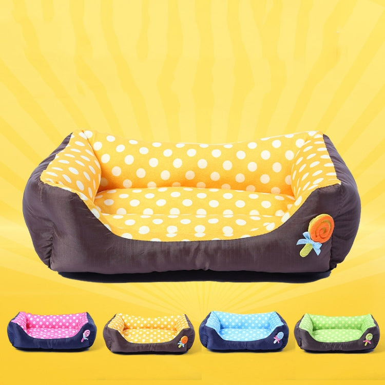 Cartoon Pet Kennel Square Cushion For Small And Medium Pet, Specification: L(Pink)