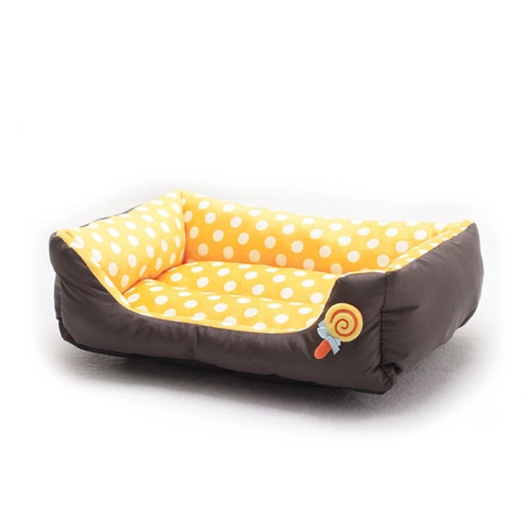 Cartoon Pet Kennel Square Cushion For Small And Medium Pet, Specification: M(Yellow)