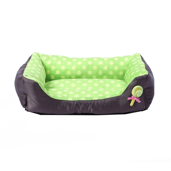 Cartoon Pet Kennel Square Cushion For Small And Medium Pet, Specification: M(Green)