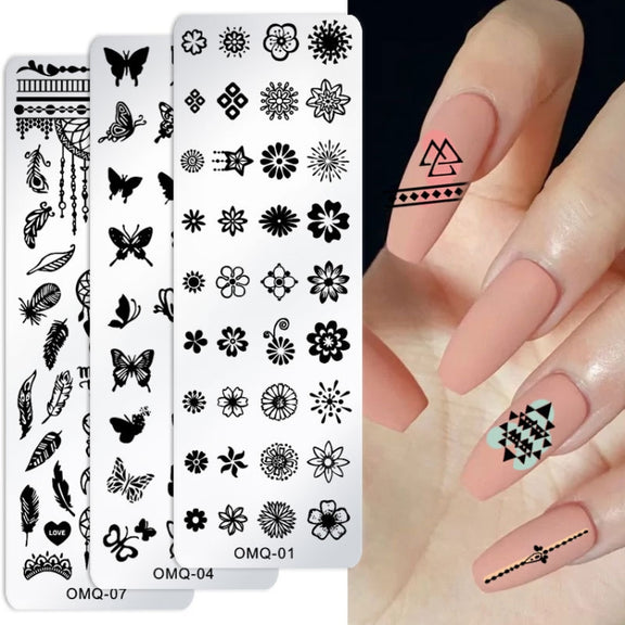 5 PCS Nail Art Print Template Nail Art Tools(OMQ-03)