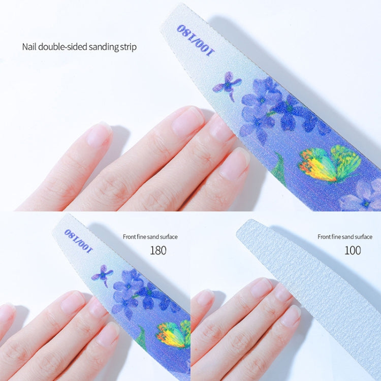 GJ0507 6 In 1 Nail Art Tools Polish Nails Scrub Strips(Flower)