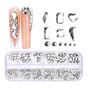 12 Grid Flat Bottom Shaped Nail Rhinestones Nail Decoration, Specification: 03
