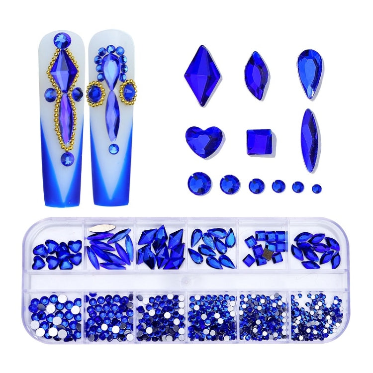 12 Grid Flat Bottom Shaped Nail Rhinestones Nail Decoration, Specification: 11