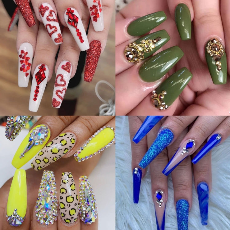 12 Grid Flat Bottom Shaped Nail Rhinestones Nail Decoration, Specification: 18