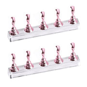 2 PCS Nail Art Chessboard Holder Nail Sheet Acrylic Base Practice Stand(Pink)