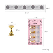 2 PCS Nail Art Chessboard Holder Nail Sheet Acrylic Base Practice Stand(Gold)