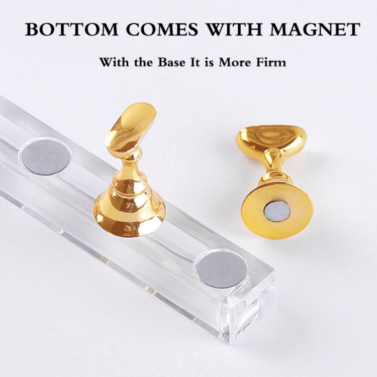 2 PCS Nail Art Chessboard Holder Nail Sheet Acrylic Base Practice Stand(Gold)