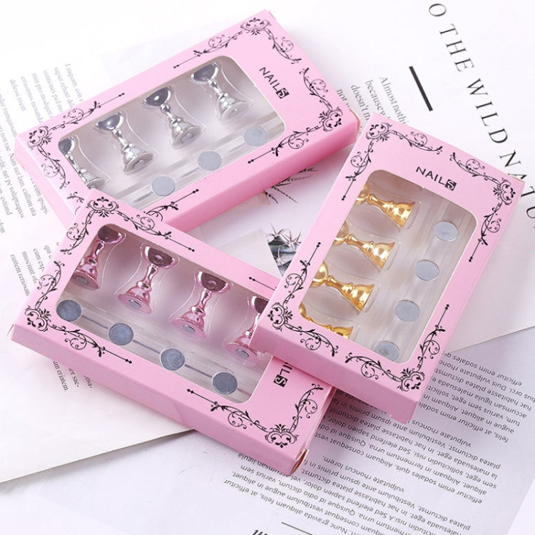 2 PCS Nail Art Chessboard Holder Nail Sheet Acrylic Base Practice Stand(Gold)