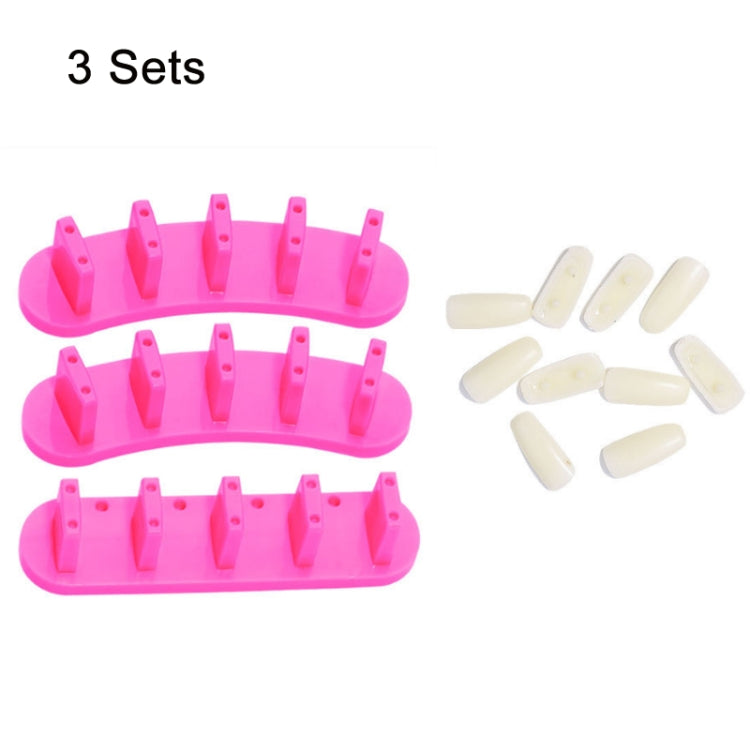 3 Sets Adhesive-Free Nail Practice Stand Nail Display Stand(03 Rose Red)