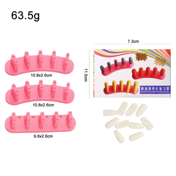 3 Sets Adhesive-Free Nail Practice Stand Nail Display Stand(02 Pink)
