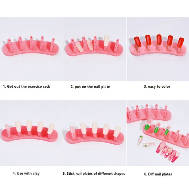 3 Sets Adhesive-Free Nail Practice Stand Nail Display Stand(02 Pink)