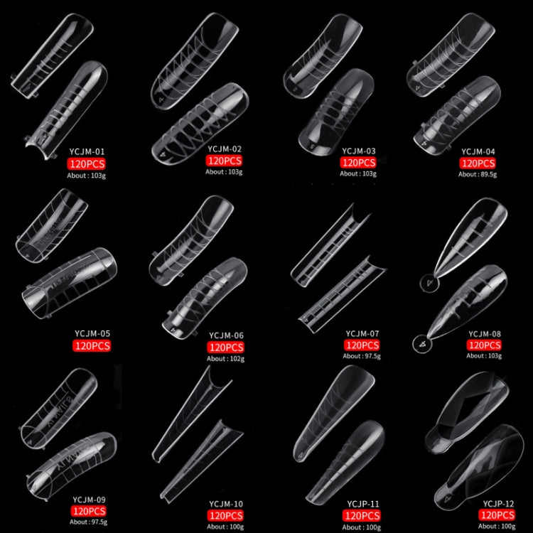 2 Boxes Nail Crystal Rapid Light Therapy Extension Nail Model, Shape: 120 PCS 07