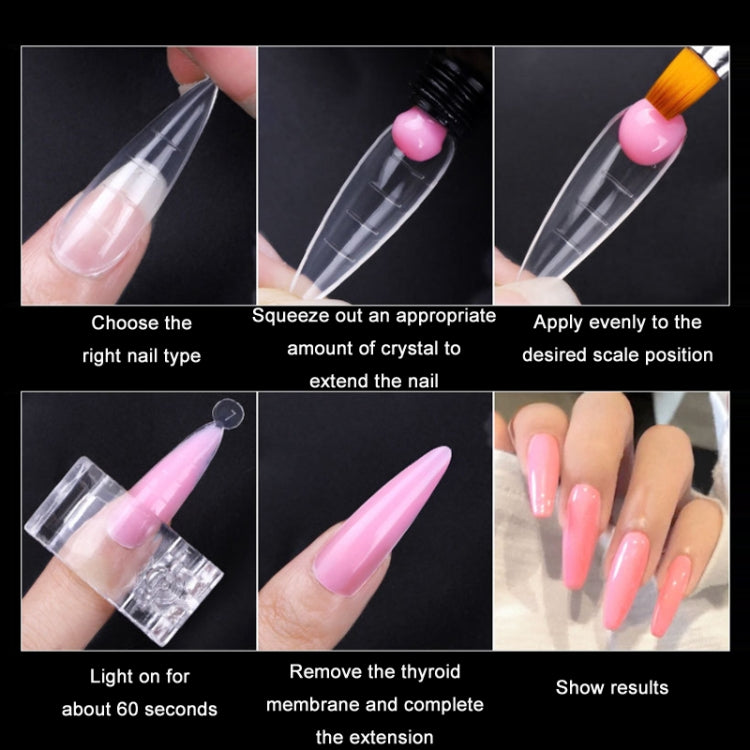 2 Boxes Nail Crystal Rapid Light Therapy Extension Nail Model, Shape: 120 PCS 15