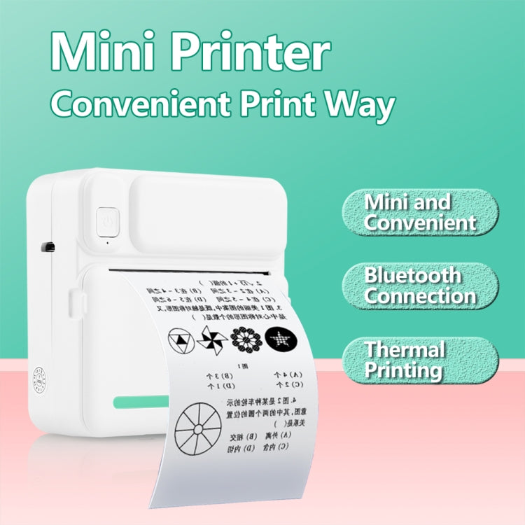 C19 200DPI Student Homework Printer Bluetooth Inkless Pocket Printer Blue Printer Paper x 5