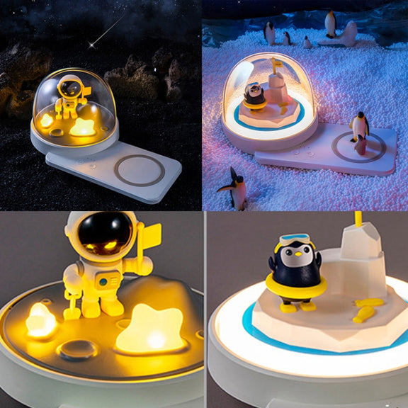 Decorative Table Lamp Wireless Fast Charging Smart Bluetooth Music Light, Style: Bluetooth Model(Astronauts)