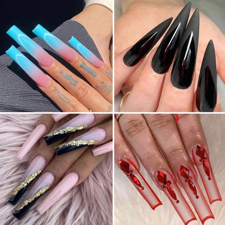 240 PCS/Box Thin Soft Transparent Nail Pieces, Shape: Super Long Denim Nails