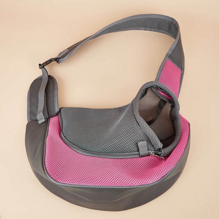 Pet Bag Widened Shoulder Strap Breathable Messenger Cat Bag,Size: Large(Rose Red)
