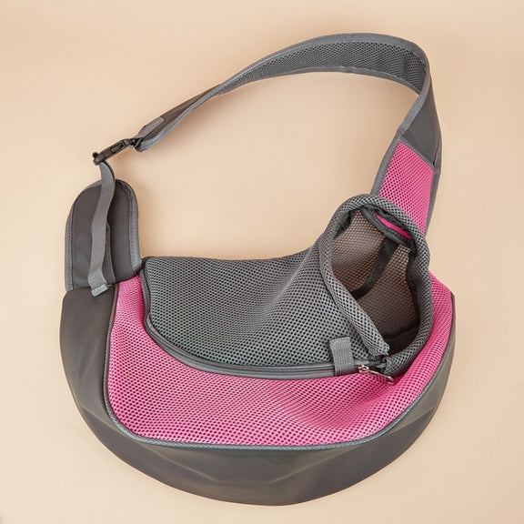 Pet Bag Widened Shoulder Strap Breathable Messenger Cat Bag,Size: Large(Rose Red)