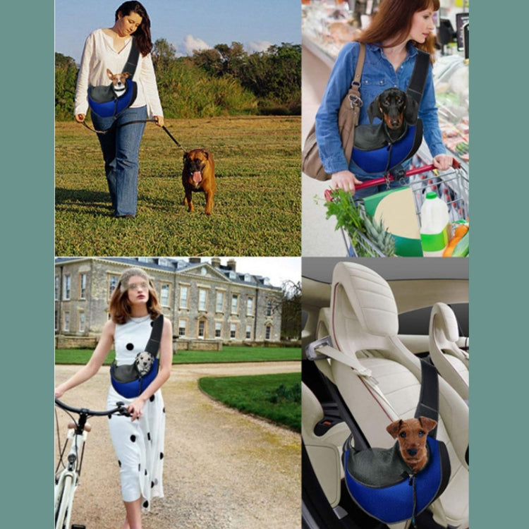 Pet Bag Widened Shoulder Strap Breathable Messenger Cat Bag,Size: Small(Blue)