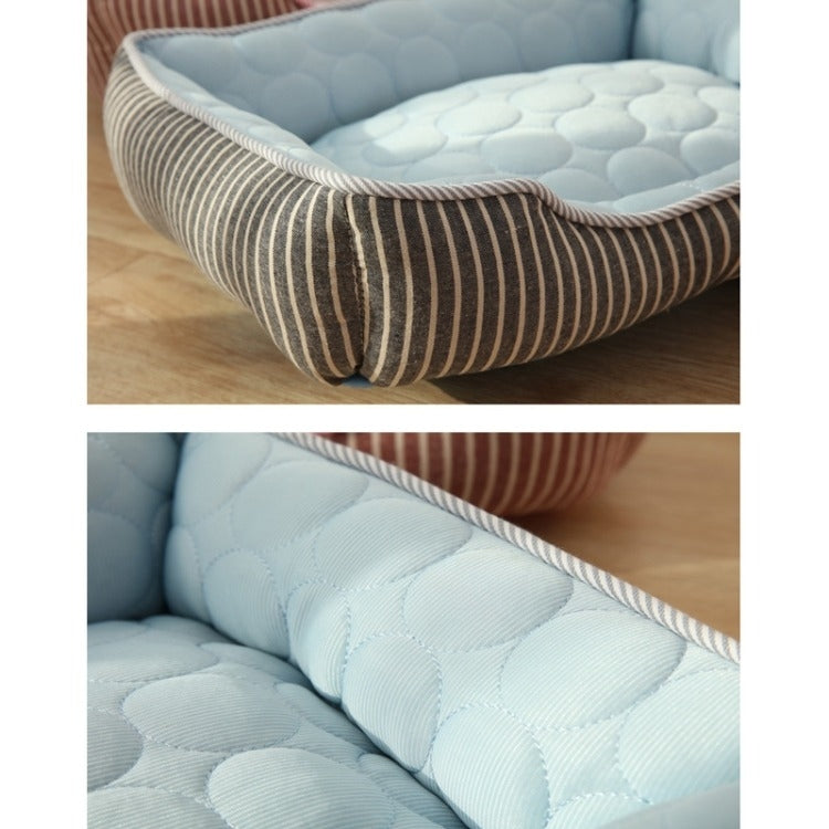 Summer Cold Feeling Dog Cat Kennel Ice Silk Cool Den S(Blue)