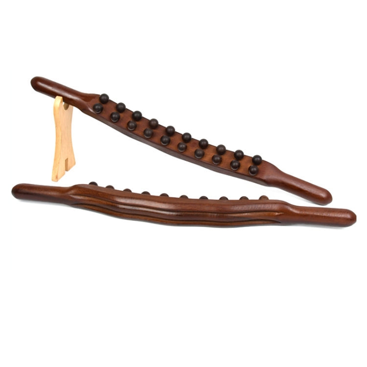 Carbonized Double Row 20-bead Massage Rolling Stick Meridian Dredging Stick