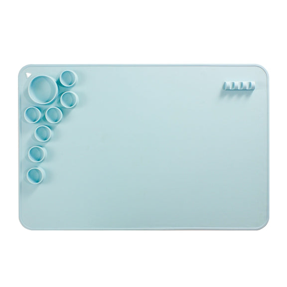 Silicone Children Drawing Pad Wipeable Washable Paint Palettes(Blue)