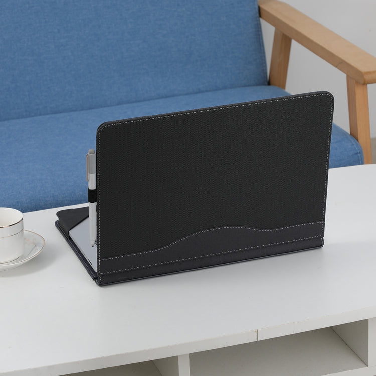 Leather All-inclusive Anti-drop Protective Case For Microsoft Surface Laptop Studio(Herringbone-Dark Gray)