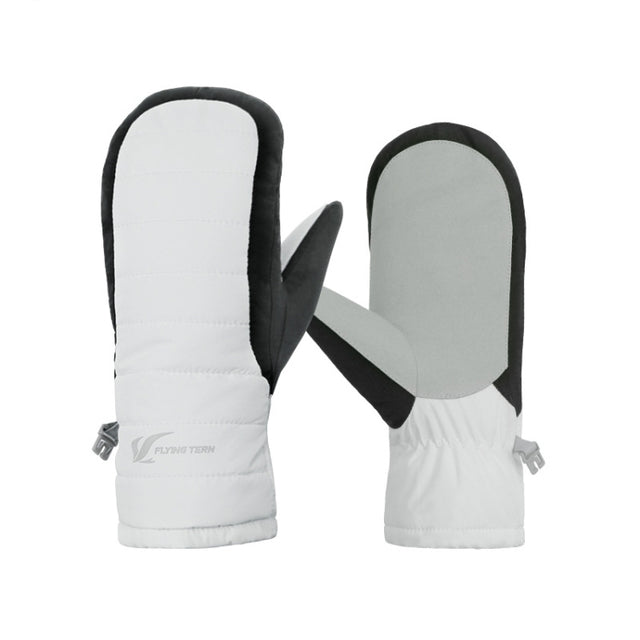FLYING TERN 307 Outdoor Sports Fleece Water-resistant Wear-resistant Children Gloves(White)