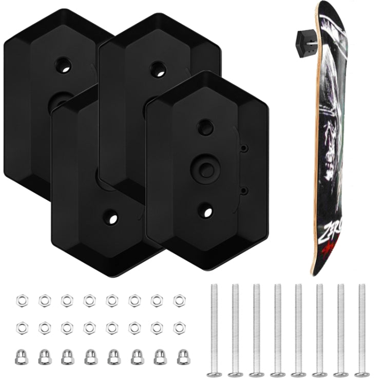 Wall Mount Skateboard Stand For Skateboard Deck Display and Storage(Black)